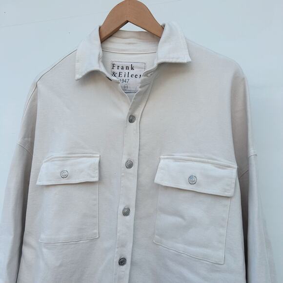 New Frank & Eileen McLoghlin Utility Shirt Jacket Natural Denim White XS Small - Picture 5 of 9